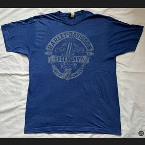Harley Davidson Blue Logo Engine T-shirt Men’s XL
